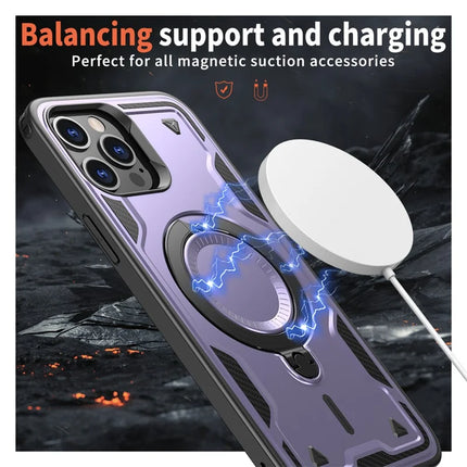 For iPhone 13 Pro Max / 12 Pro Max Case Compatible with MagSafe Military Protection PC+TPU Kickstand Phone Cover