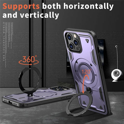 For iPhone 13 Pro Max / 12 Pro Max Case Compatible with MagSafe Military Protection PC+TPU Kickstand Phone Cover