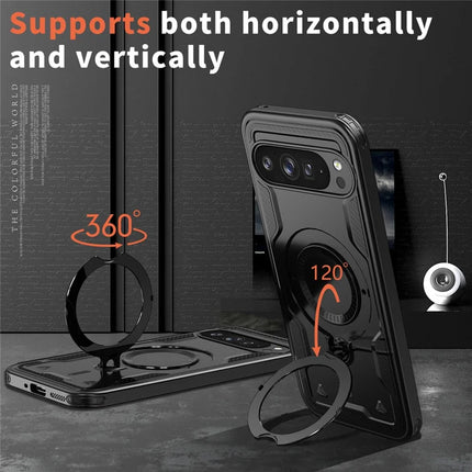 For Google Pixel 9 Pro XL Case Compatible with MagSafe Military Protection PC+TPU Kickstand Phone Cover