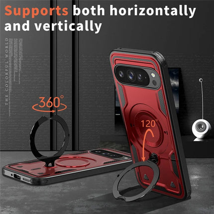 For Google Pixel 9 Pro XL Case Compatible with MagSafe Military Protection PC+TPU Kickstand Phone Cover