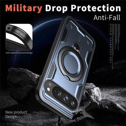 For Google Pixel 9 Pro XL Case Compatible with MagSafe Military Protection PC+TPU Kickstand Phone Cover