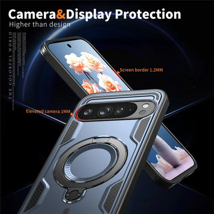 For Google Pixel 9 Pro XL Case Compatible with MagSafe Military Protection PC+TPU Kickstand Phone Cover