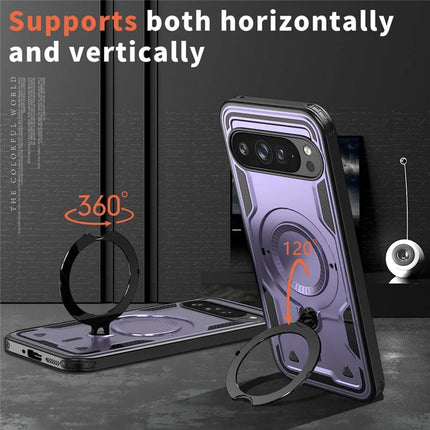 For Google Pixel 9 Pro XL Case Compatible with MagSafe Military Protection PC+TPU Kickstand Phone Cover
