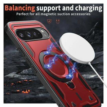 For Google Pixel 9 Pro / Pixel 9 Case Compatible with MagSafe Military Protection PC+TPU Kickstand Phone Cover