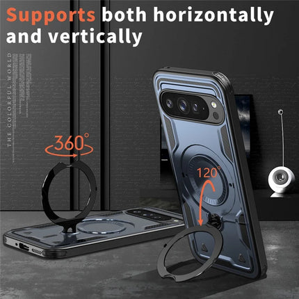 For Google Pixel 9 Pro / Pixel 9 Case Compatible with MagSafe Military Protection PC+TPU Kickstand Phone Cover