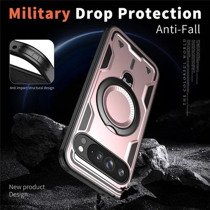 For Google Pixel 9 Pro / Pixel 9 Case Compatible with MagSafe Military Protection PC+TPU Kickstand Phone Cover