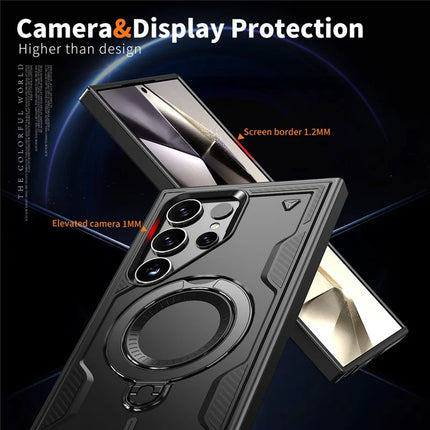 For Samsung Galaxy S23 Ultra / S22 Ultra 5G Case Compatible with MagSafe Military Protection PC+TPU Kickstand Phone Cover