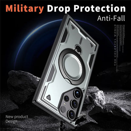 For Samsung Galaxy S23 Ultra / S22 Ultra 5G Case Compatible with MagSafe Military Protection PC+TPU Kickstand Phone Cover