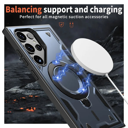 For Samsung Galaxy S23 Ultra / S22 Ultra 5G Case Compatible with MagSafe Military Protection PC+TPU Kickstand Phone Cover