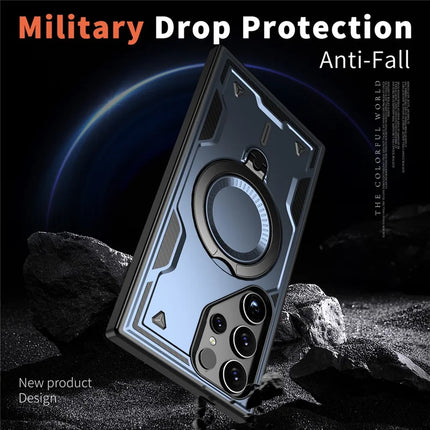 For Samsung Galaxy S23 Ultra / S22 Ultra 5G Case Compatible with MagSafe Military Protection PC+TPU Kickstand Phone Cover
