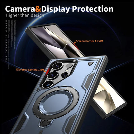 For Samsung Galaxy S23 Ultra / S22 Ultra 5G Case Compatible with MagSafe Military Protection PC+TPU Kickstand Phone Cover