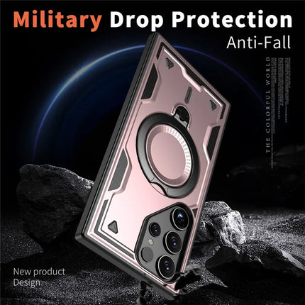 For Samsung Galaxy S23 Ultra / S22 Ultra 5G Case Compatible with MagSafe Military Protection PC+TPU Kickstand Phone Cover