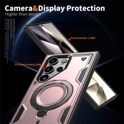 For Samsung Galaxy S23 Ultra / S22 Ultra 5G Case Compatible with MagSafe Military Protection PC+TPU Kickstand Phone Cover