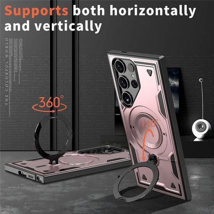 For Samsung Galaxy S23 Ultra / S22 Ultra 5G Case Compatible with MagSafe Military Protection PC+TPU Kickstand Phone Cover