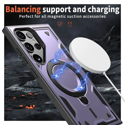 For Samsung Galaxy S23 Ultra / S22 Ultra 5G Case Compatible with MagSafe Military Protection PC+TPU Kickstand Phone Cover