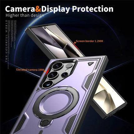 For Samsung Galaxy S23 Ultra / S22 Ultra 5G Case Compatible with MagSafe Military Protection PC+TPU Kickstand Phone Cover