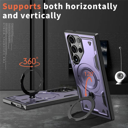 For Samsung Galaxy S23 Ultra / S22 Ultra 5G Case Compatible with MagSafe Military Protection PC+TPU Kickstand Phone Cover