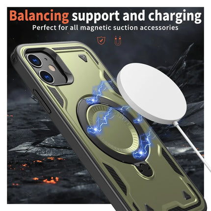 For iPhone 11 / XR Case Compatible with MagSafe Military Protection PC+TPU Kickstand Phone Cover