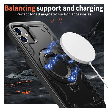 For iPhone 11 / XR Case Compatible with MagSafe Military Protection PC+TPU Kickstand Phone Cover