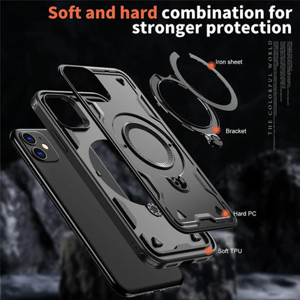 For iPhone 11 / XR Case Compatible with MagSafe Military Protection PC+TPU Kickstand Phone Cover
