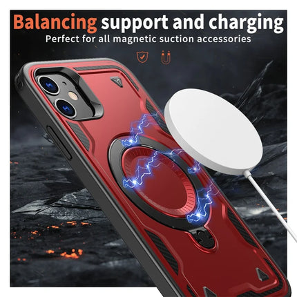 For iPhone 11 / XR Case Compatible with MagSafe Military Protection PC+TPU Kickstand Phone Cover