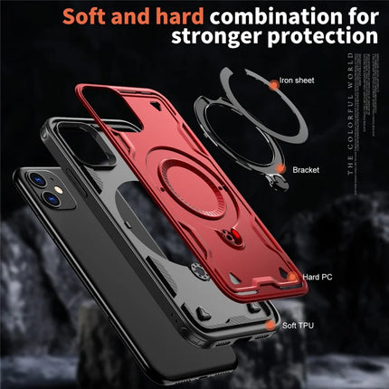 For iPhone 11 / XR Case Compatible with MagSafe Military Protection PC+TPU Kickstand Phone Cover