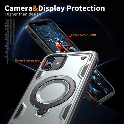 For iPhone 11 / XR Case Compatible with MagSafe Military Protection PC+TPU Kickstand Phone Cover