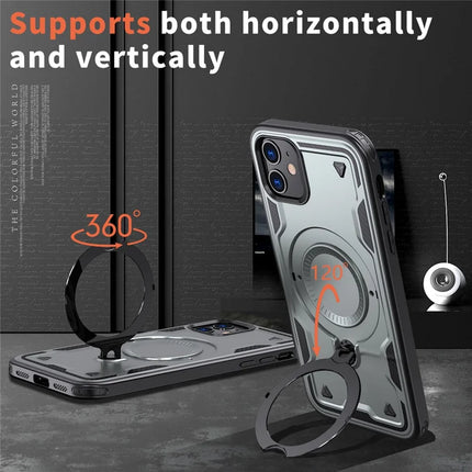 For iPhone 11 / XR Case Compatible with MagSafe Military Protection PC+TPU Kickstand Phone Cover