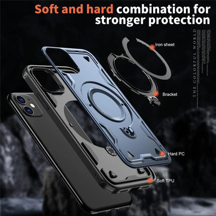 For iPhone 11 / XR Case Compatible with MagSafe Military Protection PC+TPU Kickstand Phone Cover