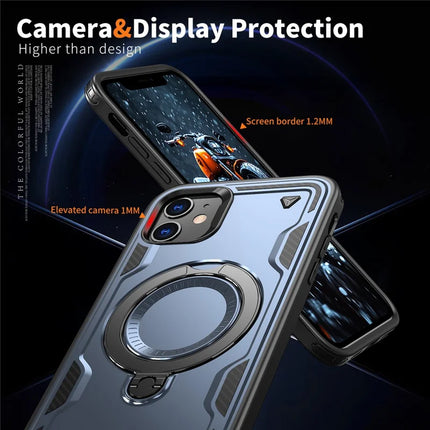 For iPhone 11 / XR Case Compatible with MagSafe Military Protection PC+TPU Kickstand Phone Cover
