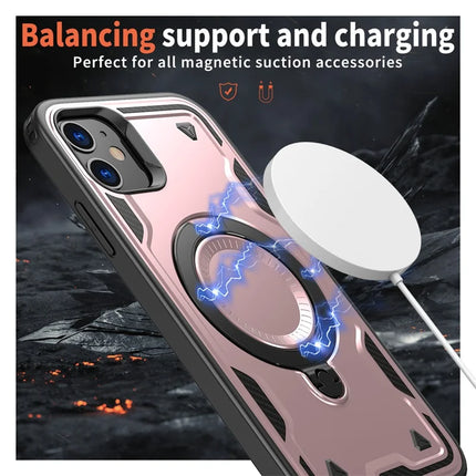 For iPhone 11 / XR Case Compatible with MagSafe Military Protection PC+TPU Kickstand Phone Cover