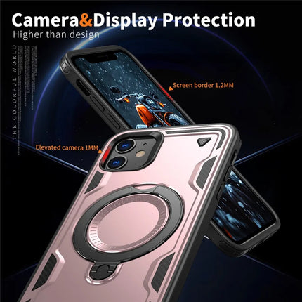 For iPhone 11 / XR Case Compatible with MagSafe Military Protection PC+TPU Kickstand Phone Cover