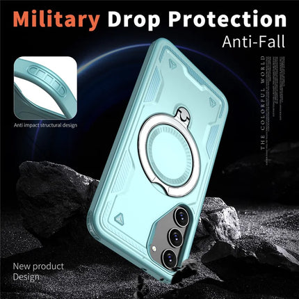 For Samsung Galaxy S23 Case Compatible with MagSafe Military Protection PC+TPU Kickstand Phone Cover