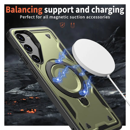 For Samsung Galaxy S23 Case Compatible with MagSafe Military Protection PC+TPU Kickstand Phone Cover