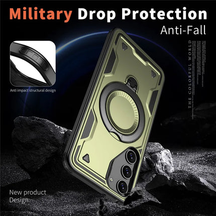 For Samsung Galaxy S23 Case Compatible with MagSafe Military Protection PC+TPU Kickstand Phone Cover