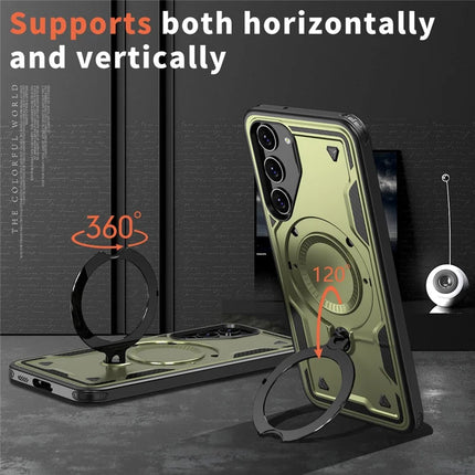 For Samsung Galaxy S23 Case Compatible with MagSafe Military Protection PC+TPU Kickstand Phone Cover