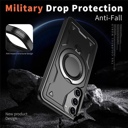 For Samsung Galaxy S23 Case Compatible with MagSafe Military Protection PC+TPU Kickstand Phone Cover