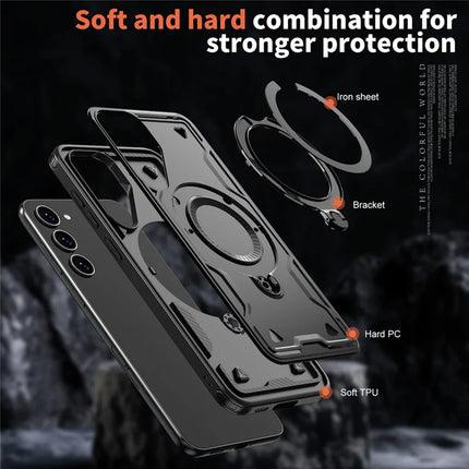 For Samsung Galaxy S23 Case Compatible with MagSafe Military Protection PC+TPU Kickstand Phone Cover