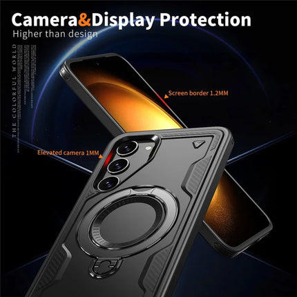 For Samsung Galaxy S23 Case Compatible with MagSafe Military Protection PC+TPU Kickstand Phone Cover