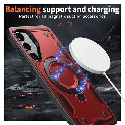 For Samsung Galaxy S23 Case Compatible with MagSafe Military Protection PC+TPU Kickstand Phone Cover