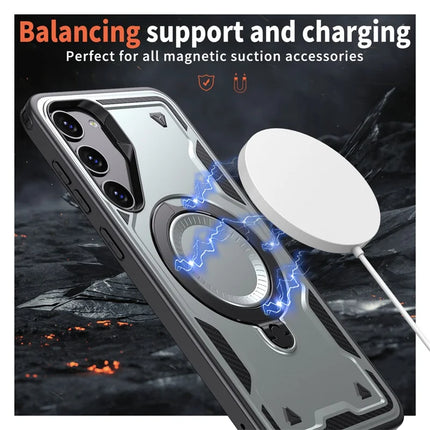 For Samsung Galaxy S23 Case Compatible with MagSafe Military Protection PC+TPU Kickstand Phone Cover