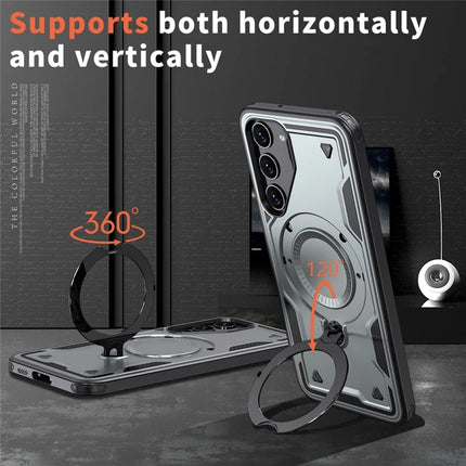 For Samsung Galaxy S23 Case Compatible with MagSafe Military Protection PC+TPU Kickstand Phone Cover