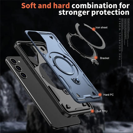 For Samsung Galaxy S23 Case Compatible with MagSafe Military Protection PC+TPU Kickstand Phone Cover