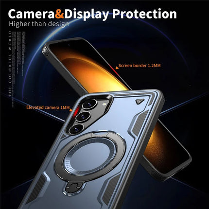 For Samsung Galaxy S23 Case Compatible with MagSafe Military Protection PC+TPU Kickstand Phone Cover