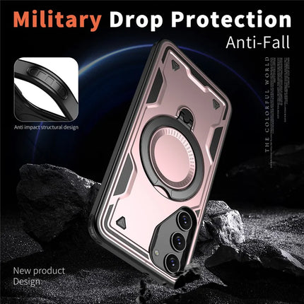 For Samsung Galaxy S23 Case Compatible with MagSafe Military Protection PC+TPU Kickstand Phone Cover