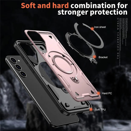 For Samsung Galaxy S23 Case Compatible with MagSafe Military Protection PC+TPU Kickstand Phone Cover