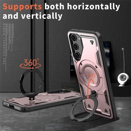 For Samsung Galaxy S23 Case Compatible with MagSafe Military Protection PC+TPU Kickstand Phone Cover