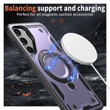 For Samsung Galaxy S23 Case Compatible with MagSafe Military Protection PC+TPU Kickstand Phone Cover