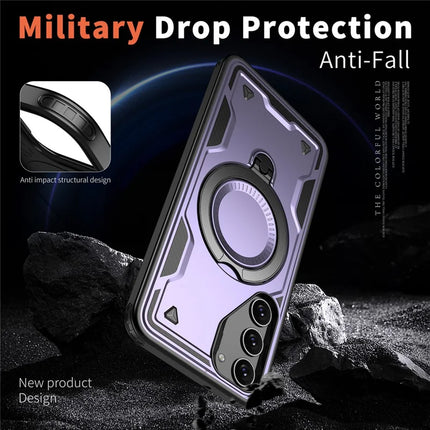 For Samsung Galaxy S23 Case Compatible with MagSafe Military Protection PC+TPU Kickstand Phone Cover