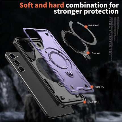 For Samsung Galaxy S23 Case Compatible with MagSafe Military Protection PC+TPU Kickstand Phone Cover